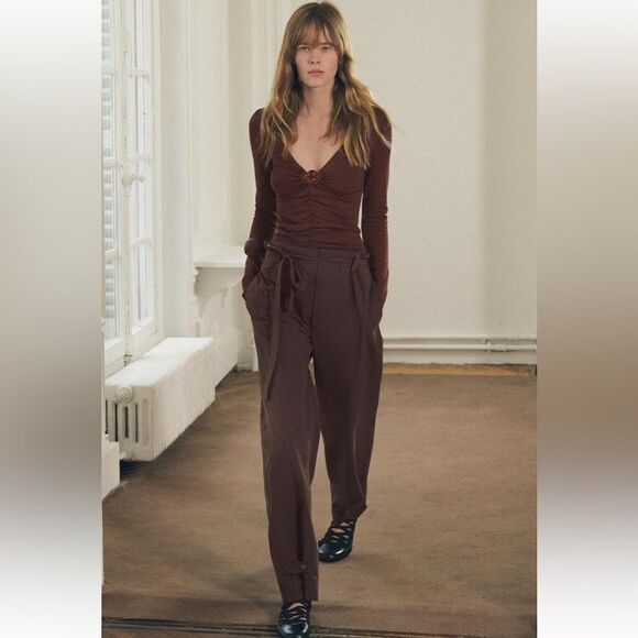 Zara Pants - Zara ZW collection 100% cotton belted pants